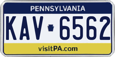 PA license plate KAV6562