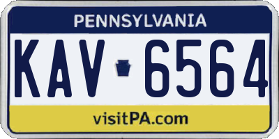 PA license plate KAV6564