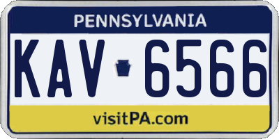PA license plate KAV6566