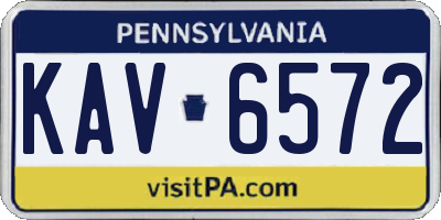 PA license plate KAV6572