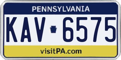 PA license plate KAV6575