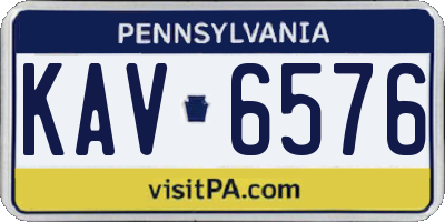 PA license plate KAV6576
