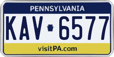 PA license plate KAV6577