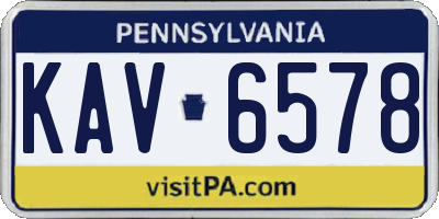 PA license plate KAV6578