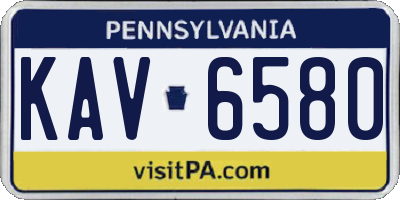 PA license plate KAV6580