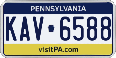 PA license plate KAV6588