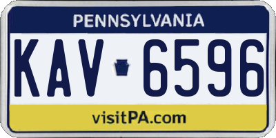 PA license plate KAV6596