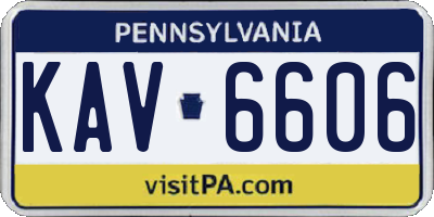 PA license plate KAV6606