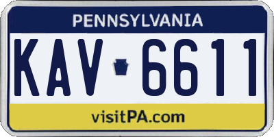 PA license plate KAV6611