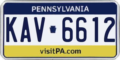 PA license plate KAV6612