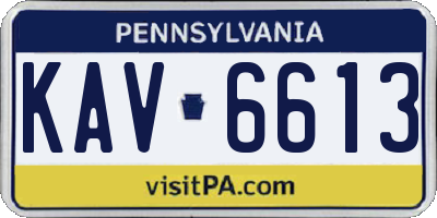 PA license plate KAV6613