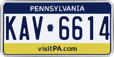 PA license plate KAV6614