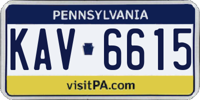 PA license plate KAV6615