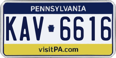 PA license plate KAV6616