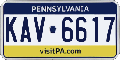 PA license plate KAV6617