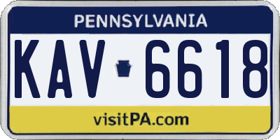 PA license plate KAV6618