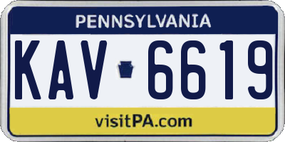PA license plate KAV6619