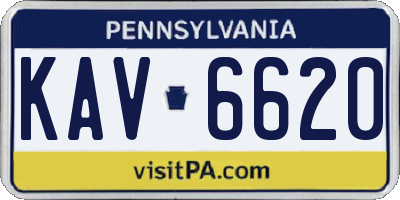 PA license plate KAV6620