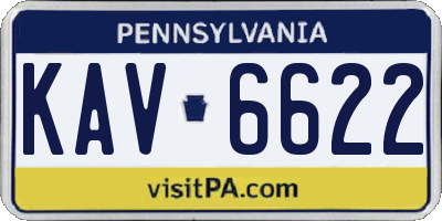 PA license plate KAV6622