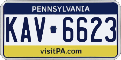 PA license plate KAV6623