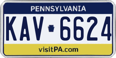 PA license plate KAV6624