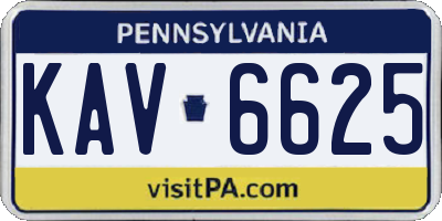 PA license plate KAV6625