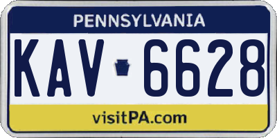PA license plate KAV6628