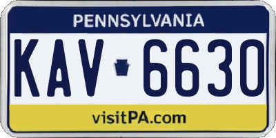 PA license plate KAV6630