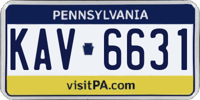 PA license plate KAV6631