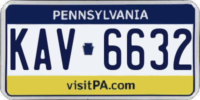 PA license plate KAV6632