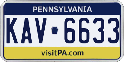 PA license plate KAV6633