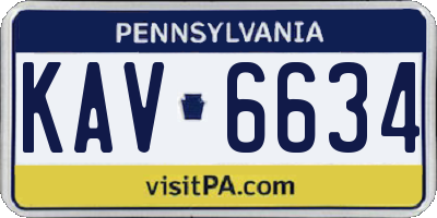 PA license plate KAV6634