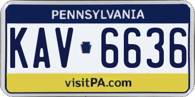 PA license plate KAV6636