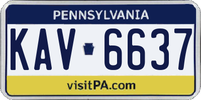 PA license plate KAV6637