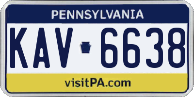PA license plate KAV6638