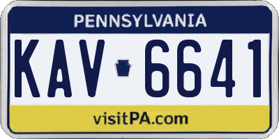 PA license plate KAV6641