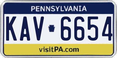 PA license plate KAV6654