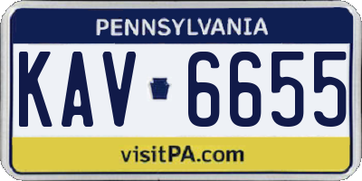 PA license plate KAV6655