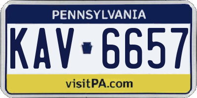 PA license plate KAV6657