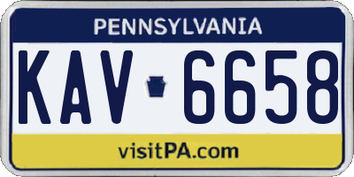 PA license plate KAV6658