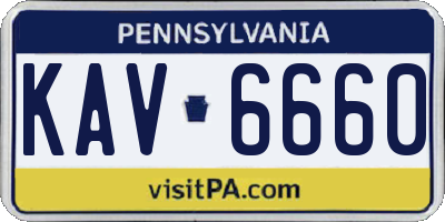 PA license plate KAV6660