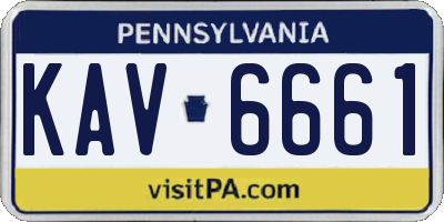 PA license plate KAV6661