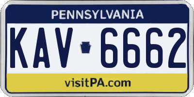 PA license plate KAV6662