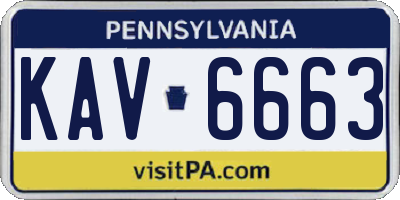 PA license plate KAV6663