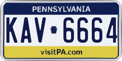 PA license plate KAV6664