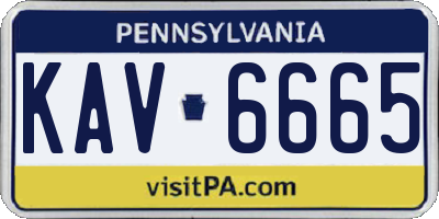 PA license plate KAV6665