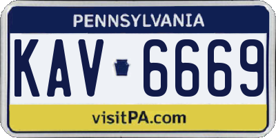 PA license plate KAV6669