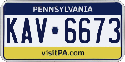 PA license plate KAV6673