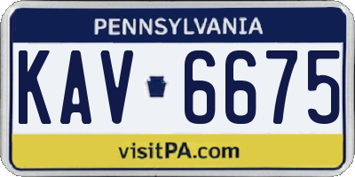 PA license plate KAV6675