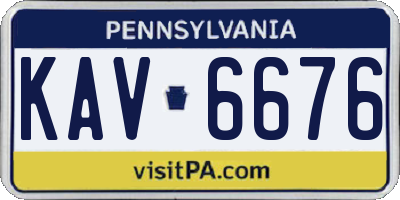 PA license plate KAV6676